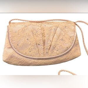 Elegant Vintage Lace Clutch with Rhinestones